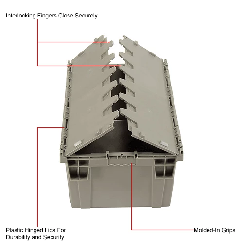 Brand new 👏 Global Industrial Plastic Shipping/Storage Tote W/Attached Lid, 28-1/8"x20-3/4"x15-5/8", Gray 💯 15 Brand new 👏 Global Industrial Plastic Shipping/Storage Tote W/Attached Lid, 28-1/8"x20-3/4"x15-5/8", Gray 💯 - Image 15