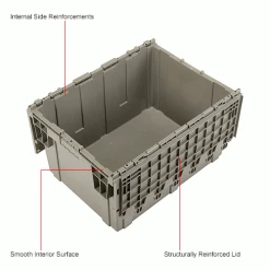 Brand new 👏 Global Industrial Plastic Shipping/Storage Tote W/Attached Lid, 28-1/8"x20-3/4"x15-5/8", Gray 💯 35 Brand new 👏 Global Industrial Plastic Shipping/Storage Tote W/Attached Lid, 28-1/8"x20-3/4"x15-5/8", Gray 💯 -Containers shop 238148IN 3wco