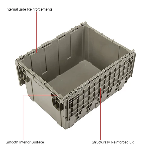 Brand new 👏 Global Industrial Plastic Shipping/Storage Tote W/Attached Lid, 28-1/8"x20-3/4"x15-5/8", Gray 💯 16 Brand new 👏 Global Industrial Plastic Shipping/Storage Tote W/Attached Lid, 28-1/8"x20-3/4"x15-5/8", Gray 💯 - Image 16