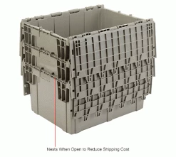 Brand new 👏 Global Industrial Plastic Shipping/Storage Tote W/Attached Lid, 28-1/8"x20-3/4"x15-5/8", Gray 💯 36 Brand new 👏 Global Industrial Plastic Shipping/Storage Tote W/Attached Lid, 28-1/8"x20-3/4"x15-5/8", Gray 💯 -Containers shop 238148IN 4wco