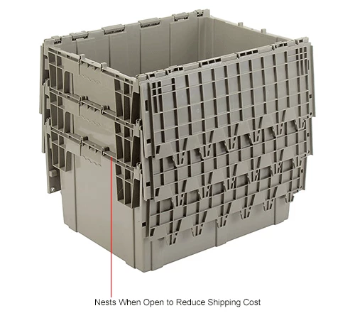 Brand new 👏 Global Industrial Plastic Shipping/Storage Tote W/Attached Lid, 28-1/8"x20-3/4"x15-5/8", Gray 💯 17 Brand new 👏 Global Industrial Plastic Shipping/Storage Tote W/Attached Lid, 28-1/8"x20-3/4"x15-5/8", Gray 💯 - Image 17