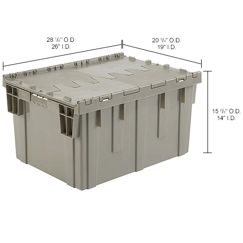Brand new 👏 Global Industrial Plastic Shipping/Storage Tote W/Attached Lid, 28-1/8"x20-3/4"x15-5/8", Gray 💯 20 Brand new 👏 Global Industrial Plastic Shipping/Storage Tote W/Attached Lid, 28-1/8"x20-3/4"x15-5/8", Gray 💯 - Image 20