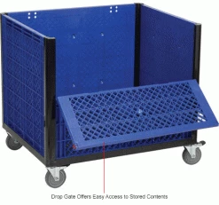 Cheap 💯 Global Industrial™ Easy Assembly Solid Wall Container - Drop Gate/Casters 39-1/4x31-1/2x34 OH 🔔 -Containers shop 239452DCIN 3wco