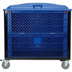 Promo 🔥 Global Industrial™ Easy Assembly Solid Wall Container-Drop Gate/Lid/Casters 39-1/4x31-1/2x34 OH 🤩 -Containers shop 239452DP 03