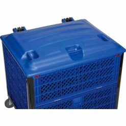 Promo 🔥 Global Industrial™ Easy Assembly Solid Wall Container-Drop Gate/Lid/Casters 39-1/4x31-1/2x34 OH 🤩 -Containers shop 239452DP 08