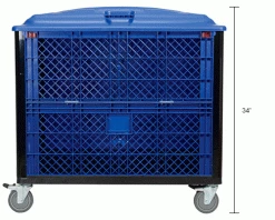 Promo 🔥 Global Industrial™ Easy Assembly Solid Wall Container-Drop Gate/Lid/Casters 39-1/4x31-1/2x34 OH 🤩 -Containers shop 239452DP dim1