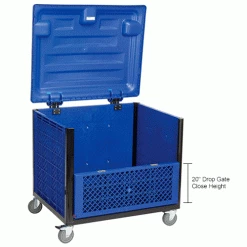 Promo 🔥 Global Industrial™ Easy Assembly Solid Wall Container-Drop Gate/Lid/Casters 39-1/4x31-1/2x34 OH 🤩 -Containers shop 239452DP dim2