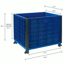 Outlet 👍 Global Industrial™ Easy Assembly Solid Wall Container 39-1/4 x 31-1/2 x 33-1/2 Overall 🔥 -Containers shop 239452 dim