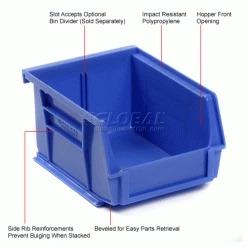 Best deal ✨ Global Industrial Plastic Stack & Hang Bin (24) 5-1/2"x10-7/8x5" & (24) 4-1/8"x5-3/8"x3", Blue 🥰 -Containers shop 239470BL 1wco