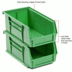 Best reviews of ✔️ Global Industrial™ Plastic Stack & Hang Bin, 4-1/8"W x 7-3/8"D x 3"H, Green - Pkg Qty 24 ⭐ -Containers shop 239471GN 3wco