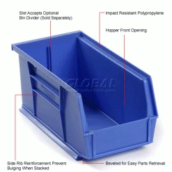 Best deal ✨ Global Industrial Plastic Stack & Hang Bin (24) 5-1/2"x10-7/8x5" & (24) 4-1/8"x5-3/8"x3", Blue 🥰 -Containers shop 239472BL 1wco