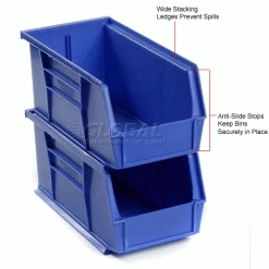 Best deal ✨ Global Industrial Plastic Stack & Hang Bin (24) 5-1/2"x10-7/8x5" & (24) 4-1/8"x5-3/8"x3", Blue 🥰 -Containers shop 239472BL 3wco