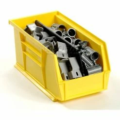 Buy 👍 Global Industrial Plastic Stack & Hang Bin, 5-1/2"W x 10-7/8"D x 5"H, Yellow - Pkg Qty 12 ⭐ -Containers shop 239472YL 04