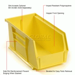 Buy 👍 Global Industrial Plastic Stack & Hang Bin, 5-1/2"W x 10-7/8"D x 5"H, Yellow - Pkg Qty 12 ⭐ -Containers shop 239472YL 1wco