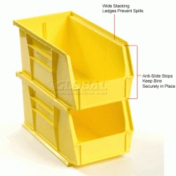 Buy 👍 Global Industrial Plastic Stack & Hang Bin, 5-1/2"W x 10-7/8"D x 5"H, Yellow - Pkg Qty 12 ⭐ -Containers shop 239472YL 3wco
