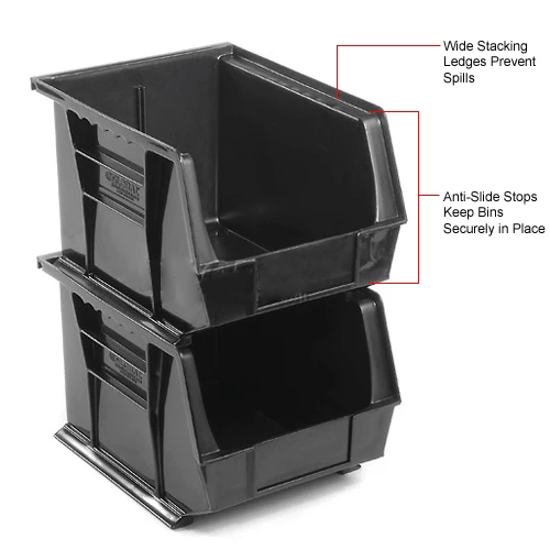 Deals โ๏ธ Global Industrial Plastic Stack & Hang Bin, 8-1/4"W x 10-3/4"D x 7"H, Black - Pkg Qty 6 ๐ 15 Deals โ๏ธ Global Industrial Plastic Stack & Hang Bin, 8-1/4"W x 10-3/4"D x 7"H, Black - Pkg Qty 6 ๐ - Image 15