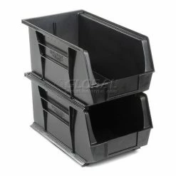 Top 10 😍 Global Industrial Plastic Stack & Hang Bin, 8-1/4"W x 14-3/4"D x 7"H, Black - Pkg Qty 12 ⌛ -Containers shop 239474BK 02