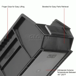 Top 10 😍 Global Industrial Plastic Stack & Hang Bin, 8-1/4"W x 14-3/4"D x 7"H, Black - Pkg Qty 12 ⌛ -Containers shop 239474BK 2wco