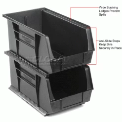 Top 10 😍 Global Industrial Plastic Stack & Hang Bin, 8-1/4"W x 14-3/4"D x 7"H, Black - Pkg Qty 12 ⌛ -Containers shop 239474BK 3wco