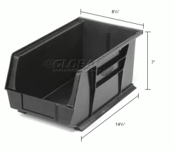Top 10 😍 Global Industrial Plastic Stack & Hang Bin, 8-1/4"W x 14-3/4"D x 7"H, Black - Pkg Qty 12 ⌛ -Containers shop 239474BK dim