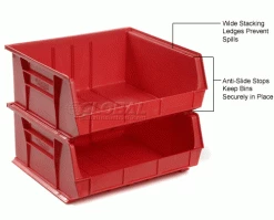 Cheap 😀 Global Industrial Plastic Stack & Hang Bin, 16-1/2"W x 14-3/4"D x 7"H, Red - Pkg Qty 6 🔔 -Containers shop 239475RD 3wco