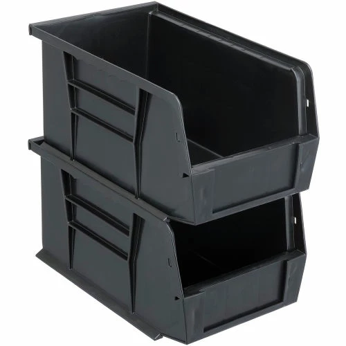 Coupon 🌟 Plastic Stack & Hang Bin, 6"W x 9-1/4" D x 5"H, Black - Pkg Qty 12 👏 4 Coupon 🌟 Plastic Stack & Hang Bin, 6"W x 9-1/4" D x 5"H, Black - Pkg Qty 12 👏 - Image 4
