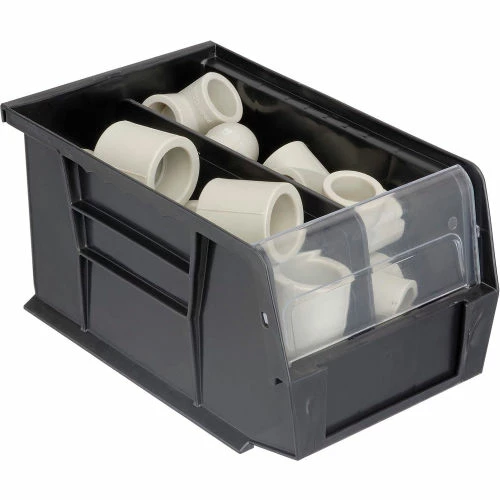 Coupon 🌟 Plastic Stack & Hang Bin, 6"W x 9-1/4" D x 5"H, Black - Pkg Qty 12 👏 6 Coupon 🌟 Plastic Stack & Hang Bin, 6"W x 9-1/4" D x 5"H, Black - Pkg Qty 12 👏 - Image 6