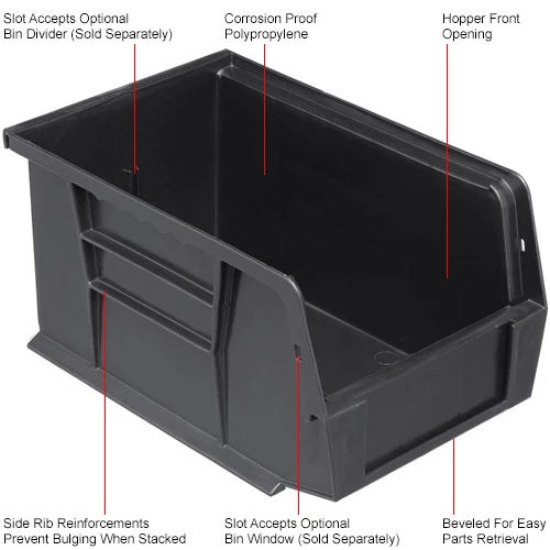 Coupon 🌟 Plastic Stack & Hang Bin, 6"W x 9-1/4" D x 5"H, Black - Pkg Qty 12 👏 20 Coupon 🌟 Plastic Stack & Hang Bin, 6"W x 9-1/4" D x 5"H, Black - Pkg Qty 12 👏 - Image 20