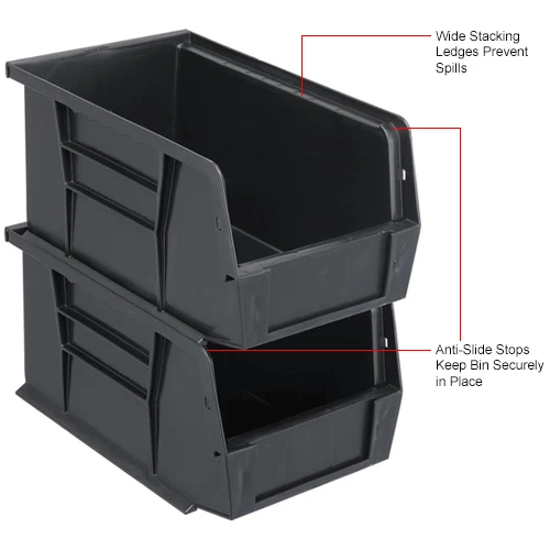 Coupon 🌟 Plastic Stack & Hang Bin, 6"W x 9-1/4" D x 5"H, Black - Pkg Qty 12 👏 22 Coupon 🌟 Plastic Stack & Hang Bin, 6"W x 9-1/4" D x 5"H, Black - Pkg Qty 12 👏 - Image 22