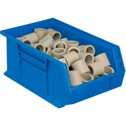 Deals ❤️ Global Industrial™ Plastic Stack & Hang Bin, 8-1/4"W x 13-5/8"D x 6"H, Blue - Pkg Qty 12 🛒 -Containers shop 239609BL 07