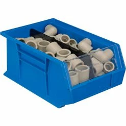 Deals ❤️ Global Industrial™ Plastic Stack & Hang Bin, 8-1/4"W x 13-5/8"D x 6"H, Blue - Pkg Qty 12 🛒 -Containers shop 239609BL 09