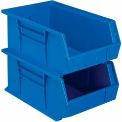 Deals ❤️ Global Industrial™ Plastic Stack & Hang Bin, 8-1/4"W x 13-5/8"D x 6"H, Blue - Pkg Qty 12 🛒 -Containers shop 239609BL 10