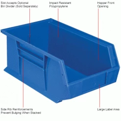 Deals ❤️ Global Industrial™ Plastic Stack & Hang Bin, 8-1/4"W x 13-5/8"D x 6"H, Blue - Pkg Qty 12 🛒 -Containers shop 239609BL 1wco