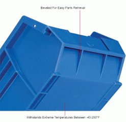 Deals ❤️ Global Industrial™ Plastic Stack & Hang Bin, 8-1/4"W x 13-5/8"D x 6"H, Blue - Pkg Qty 12 🛒 -Containers shop 239609BL 2wco