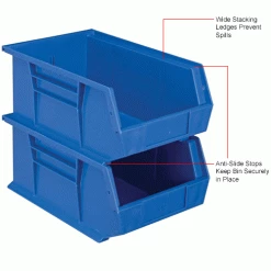 Deals ❤️ Global Industrial™ Plastic Stack & Hang Bin, 8-1/4"W x 13-5/8"D x 6"H, Blue - Pkg Qty 12 🛒 -Containers shop 239609BL 3wco