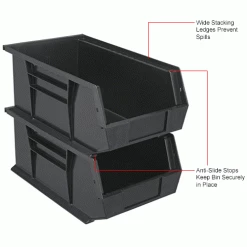 Best deal 🥰 Plastic Stack & Hang Bin, 8-1/4"W x 13-5/8"D x 8"H, Black - Pkg Qty 12 ✨ -Containers shop 239610BKIN 4wco