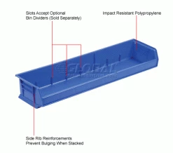 Brand new ⌛ Akro-Mils® AkroBin® Plastic Stack & Hang Bin, 33"W x 8-5/8"D x 5"H, Blue - Pkg Qty 4 😉 -Containers shop 239863BL 1wco