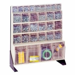 Cheap 🔔 Quantum Storage Systems Quantum Tip Out Bin Floor Stand QFS124-31- Single Sided 24" H Ivory ⭐