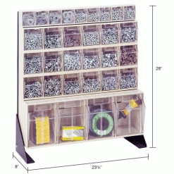 Cheap 🔔 Quantum Storage Systems Quantum Tip Out Bin Floor Stand QFS124-31- Single Sided 24" H Ivory ⭐ -Containers shop 240915BG dim