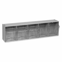 Hot Sale ⌛ Quantum Storage Systems Quantum Tip Out Storage Bin QTB305 - 5 Compartments Gray 💯 -Containers shop 252189GY 02
