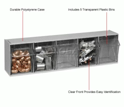 Hot Sale ⌛ Quantum Storage Systems Quantum Tip Out Storage Bin QTB305 - 5 Compartments Gray 💯 -Containers shop 252189GY 1wco