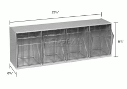 Best Pirce 🌟 Quantum Storage Systems Quantum Tip Out Storage Bin QTB304 - 4 Compartments Gray 👏 21 Best Pirce 🌟 Quantum Storage Systems Quantum Tip Out Storage Bin QTB304 - 4 Compartments Gray 👏 -Containers shop 252190GY dim