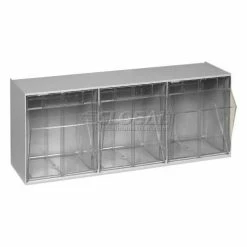 Coupon 🔥 Quantum Storage Systems Quantum Tip Out Storage Bin QTB303 - 3 Compartments Gray ❤️ -Containers shop 252191GY 02