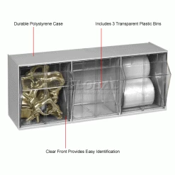 Coupon 🔥 Quantum Storage Systems Quantum Tip Out Storage Bin QTB303 - 3 Compartments Gray ❤️ -Containers shop 252191GY 1wco