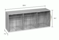 Coupon 🔥 Quantum Storage Systems Quantum Tip Out Storage Bin QTB303 - 3 Compartments Gray ❤️ -Containers shop 252191GY dim