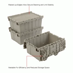 Top 10 ✨ Global Industrial™ Plastic Attached Lid Shipping & Storage Container 21-7/8x15-1/4x9-11/16 GRY 🎁 -Containers shop 257808IN 2wco