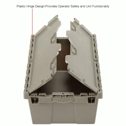 Top 10 ✨ Global Industrial™ Plastic Attached Lid Shipping & Storage Container 21-7/8x15-1/4x9-11/16 GRY 🎁 -Containers shop 257808IN 3wco