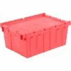 Best Sale 👏 Global Industrial™ Plastic Attached Lid Shipping & Storage Container 21-7/8x15-1/4x9-11/16 Red ✔️