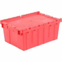 Best Sale ๐ Global Industrial Plastic Attached Lid Shipping & Storage Container 21-7/8x15-1/4x9-11/16 Red โ๏ธ