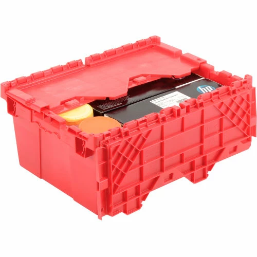 Best Sale 👏 Global Industrial Plastic Attached Lid Shipping & Storage Container 21-7/8x15-1/4x9-11/16 Red ✔️ 4 Best Sale 👏 Global Industrial Plastic Attached Lid Shipping & Storage Container 21-7/8x15-1/4x9-11/16 Red ✔️ - Image 4